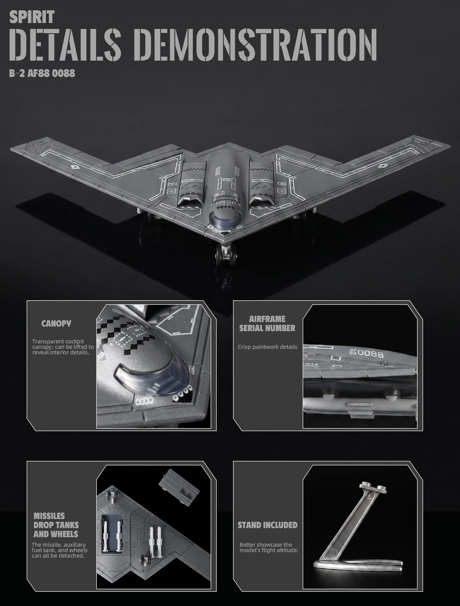 Amazon | SEBUNAS 1/200スケール B-2 スピリット 軍用航空機 おもちゃ